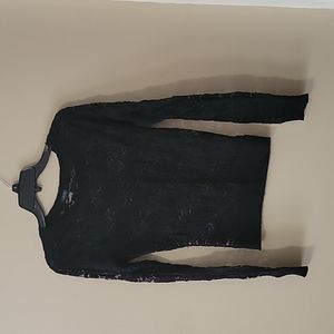 A small black long sleeve top from Garage..floral lace
